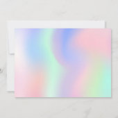 ホログラフィックピンク紫色の写真誕生日 セーブザデート (裏面)