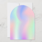 ホログラフィックピンク紫色の誕生日アーチ 招待状 (裏面)