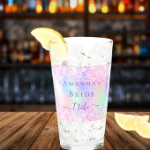 ホログラフィックピンク色の紫色の花嫁の部族バチェロレッテ タンブラーグラス