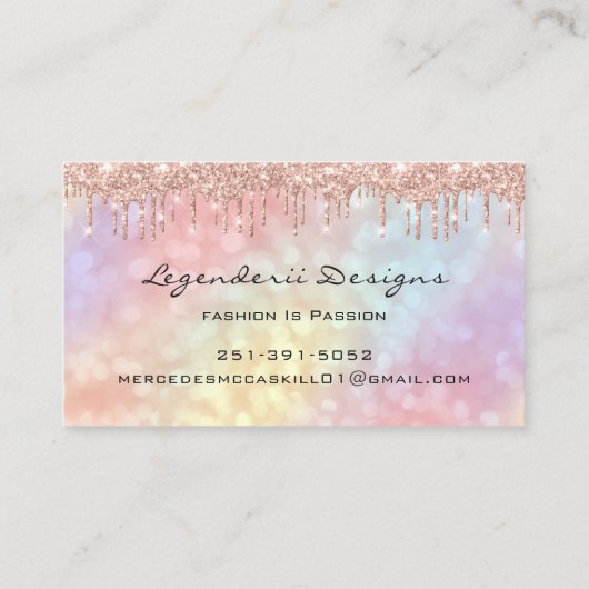 ホログラフィックファッションまつ毛まつげグリッターロータス 名刺 (裏面)