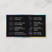 ホログラフィックフィラーアフターケアカード 名刺 (裏面)