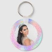 ホログラフィックフォトピンクパープルガール キーホルダー (裏面)