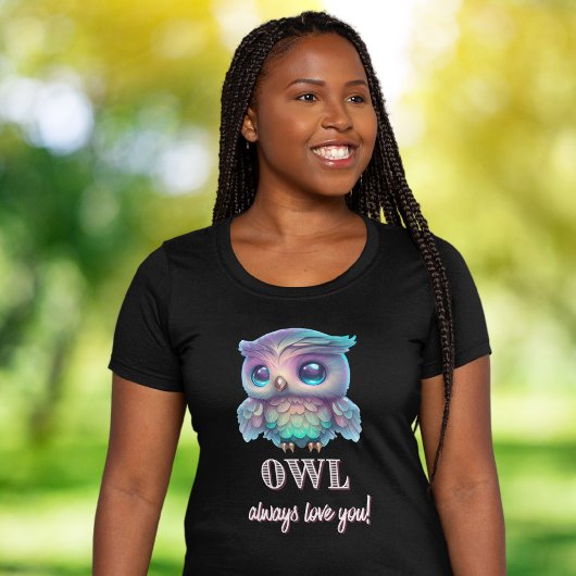 ホログラフィックフクロウはいつもあなたを愛する Tシャツ