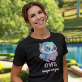 ホログラフィックフクロウはいつもあなたを愛する Tシャツ