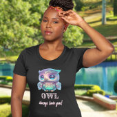 ホログラフィックフクロウはいつもあなたを愛する Tシャツ