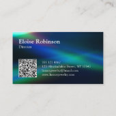 ホログラフィックブラックブルーエレガント名刺 名刺 (裏面)