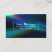 ホログラフィックブラックブルーエレガント名刺 名刺 (正面)