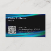 ホログラフィックブラックブルーエレガント名刺 名刺 (裏面)