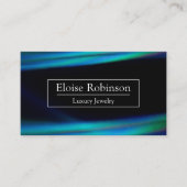 ホログラフィックブラックブルーエレガント名刺 名刺 (正面)