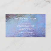 ホログラフィックブルーパープルモダンモノグラエレガントム 名刺 (裏面)