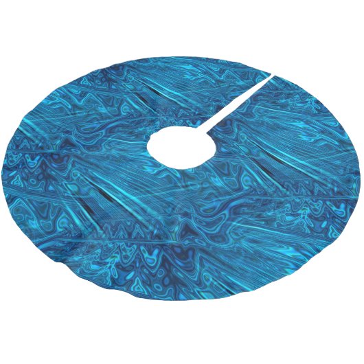 ホログラフィックブルーフェイクフラクタルパウアワラシェル フリース ツリースカート (アングル)