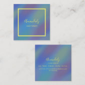 ホログラフィックブルーメイクアップARTISTインフルエンサー スクエア名刺 (正面/裏面)