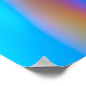 ホログラフィックブルーモノトーンのカラーの美的 ポスター (角)