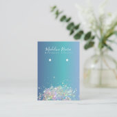 ホログラフィックブルー勾配イヤリングディスプレイカード コーリングカード (スタンド正面)