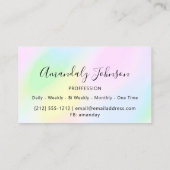 ホログラフィックプロフェッショナルMakkeupアーティストピンク 名刺 (裏面)