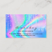 ホログラフィックヘアサロン美しいピンクドリップメイクアップ 名刺 (裏面)