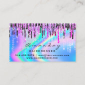 ホログラフィックヘアメイクアップ美しいサロンドリップピンキー 名刺 (裏面)