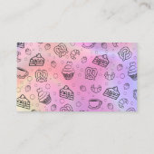 ホログラフィックペストリーベーカリーコーヒーショップQRコード ロイヤリティカード (裏面)