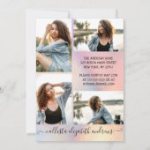 ホログラフィックホイルハローフォトコラージュ甘い16 招待状 (裏面)