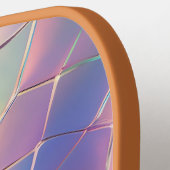 ホログラフィックホイル背景パターンモノグラム ピックルボールラケット (左詳細)