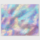 ホログラフィックホイル背景パターンモノグラム ラッピングペーパー (フラット)