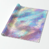 ホログラフィックホイル背景パターンモノグラム ラッピングペーパー (アンロールド)
