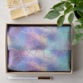 ホログラフィックホイル背景パターンモノグラム 薄葉紙 (ギフト)