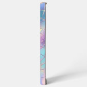 ホログラフィックホイル背景パターンモノグラム SAMSUNG GALAXYケース (左側面)