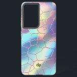 ホログラフィックホイル背景パターンモノグラム SAMSUNG GALAXY S21 ULTRAケース<br><div class="desc">ホログラフィカラフルック箔背景デジタル紙パタカスタムーンMonogram.</div>