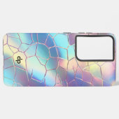 ホログラフィックホイル背景パターンモノグラム SAMSUNG GALAXYケース (左側面)