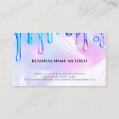 ホログラフィックポリッシュドリップ爪、 ネイル美しいサロン ロイヤリティカード (裏面)