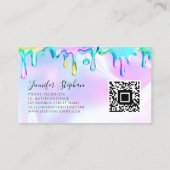 ホログラフィックポーランド爪、 ネイルアーティストQRコード 名刺 (裏面)