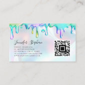 ホログラフィックポーランド爪、 ネイルアーティストQRコード 名刺 (裏面)