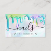 ホログラフィックポーランド爪、 ネイルアーティストQRコード 名刺 (正面)