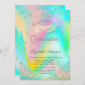 ホログラフィックマスク,ライト,レース,スタークインセアニラ 招待状 (正面/裏面)