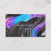 ホログラフィックマーブルエレガントトレンディーパーソナライズされた 名刺 (正面)