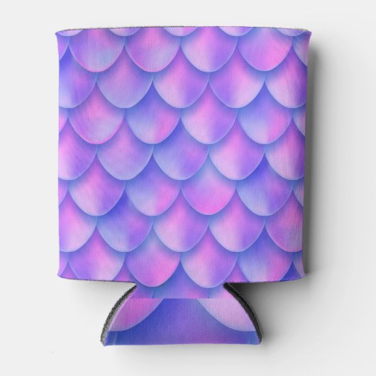ホログラフィックマーメイドの尾鮮やか、フォイルのテクスチャ。 缶クーラー (正面)