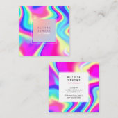 ホログラフィックミニマリスト名刺 スクエア名刺 (正面/裏面)