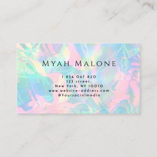 ホログラフィックムーンフェイズヨガスピリチュアルコーチ 名刺 (裏面)