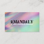 ホログラフィックメイクアップアーティストまつ毛QRロゴ金ゴールド 名刺 (正面)