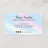 ホログラフィックメイクアップアーティストヘアサロンロイヤリティカード 名刺 (裏面)