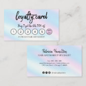 ホログラフィックメイクアップアーティストヘアサロンロイヤリティカード 名刺 (正面/裏面)
