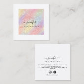 ホログラフィックメイクアップアーティスト白ソーシャルメディア スクエア名刺 (正面/裏面)