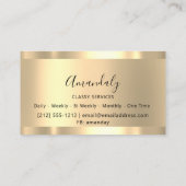 ホログラフィックメイクアップアーティスト金ゴールドの点滅の拡張 名刺 (裏面)
