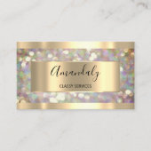 ホログラフィックメイクアップアーティスト金ゴールドの点滅の拡張 名刺 (正面)