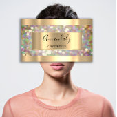 ホログラフィックメイクアップアーティスト金ゴールドの点滅の拡張 名刺