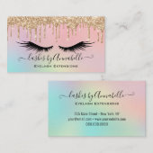 ホログラフィックメイクアップ目まぶし輝くグリッタードリップ 名刺 (正面/裏面)