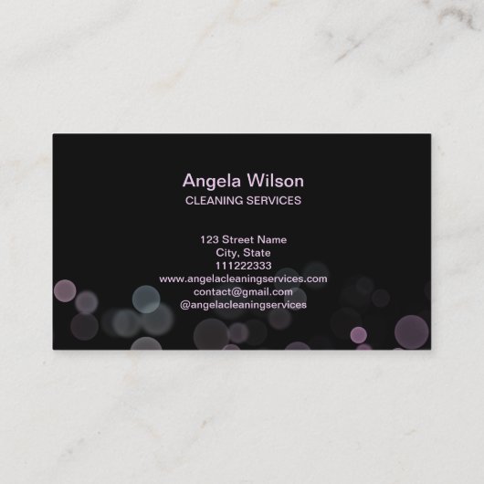 ホログラフィックメイドクリーニングサービスきらめくシック 名刺 (裏面)