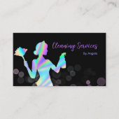 ホログラフィックメイドクリーニングサービスきらめくシック 名刺 (正面)