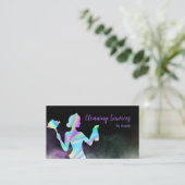 ホログラフィックメイドクリーニングサービスきらめくシック 名刺 (スタンド正面)